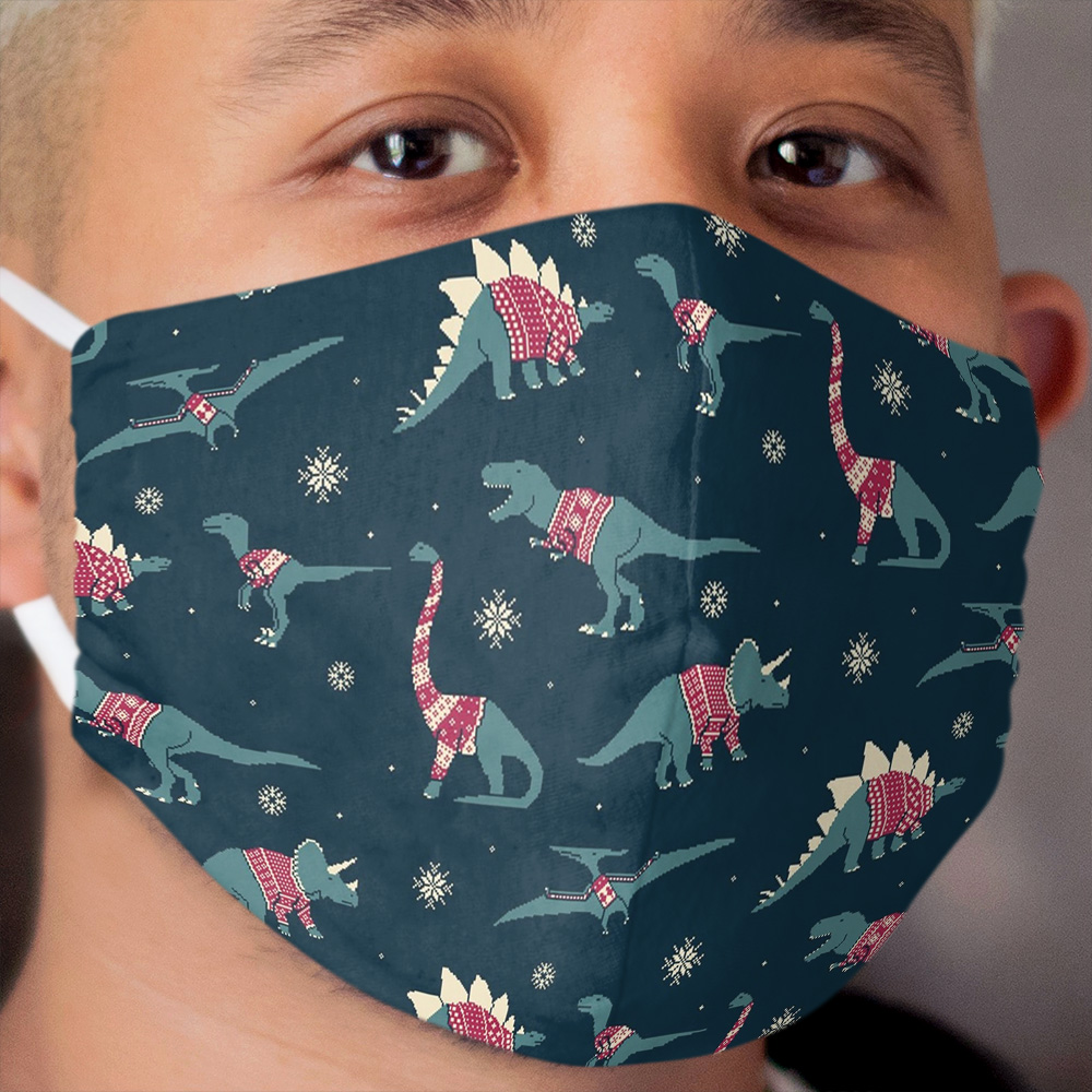 Dinos In Sweaters Cloth Face Mask