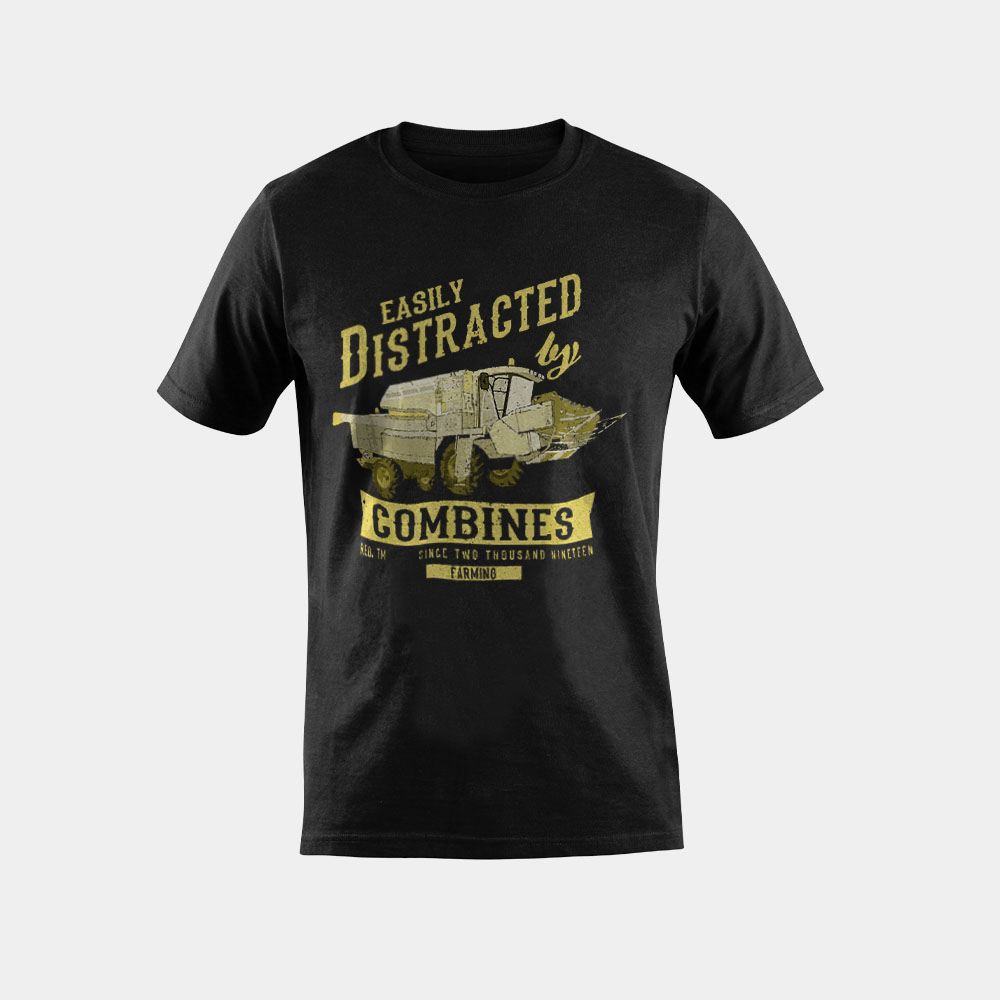 Distracted By Combine harvester - gift idea for farmer T-Shirt