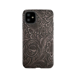Distressed Smoky Tooled Leather Pattern Tough Phone Case