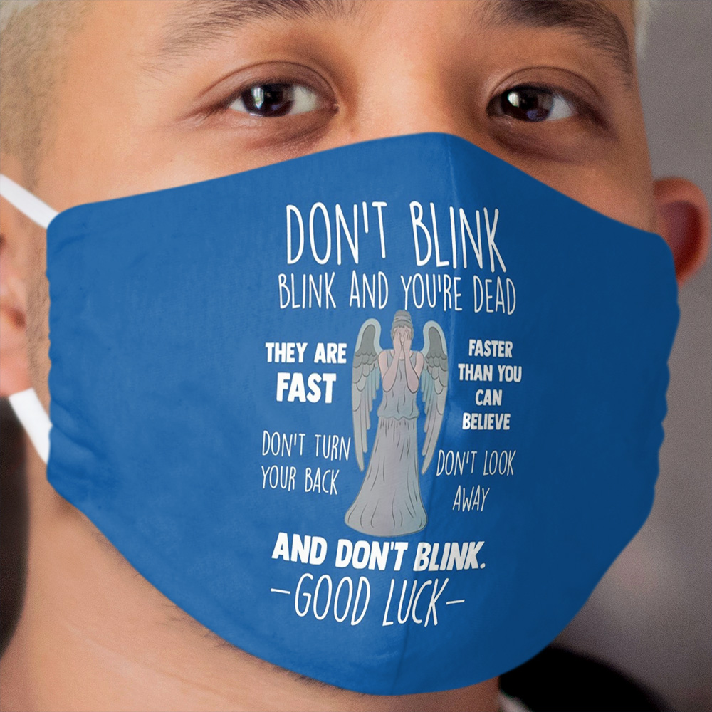 Doctor Who Weeping Angel Don't Blink Cloth Face Mask