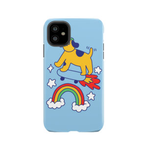 Dog Flying On A Skateboard Tough Phone Case