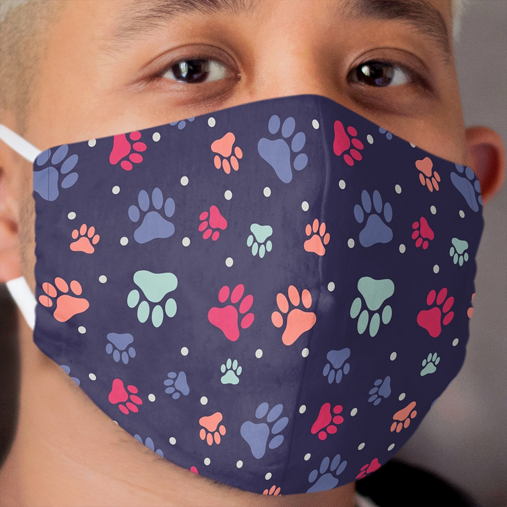 Dog Paw Pattern Cloth Face Mask