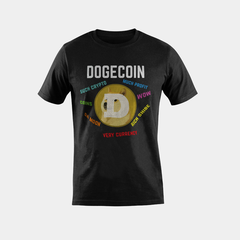 Dogecoin Crypto Funny Doge Coin Cryptocurrency Meme T-Shirt