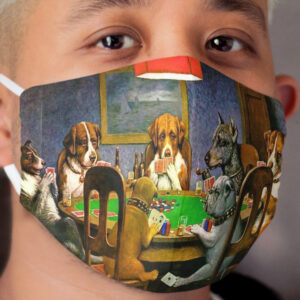 DOGS PLAYING POKER. A Friend in Need. Cassius Marcellus Coolidge. 1903. Cloth Face Mask