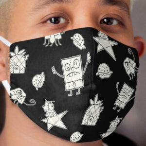 Doodle Bob Pattern Cloth Face Mask