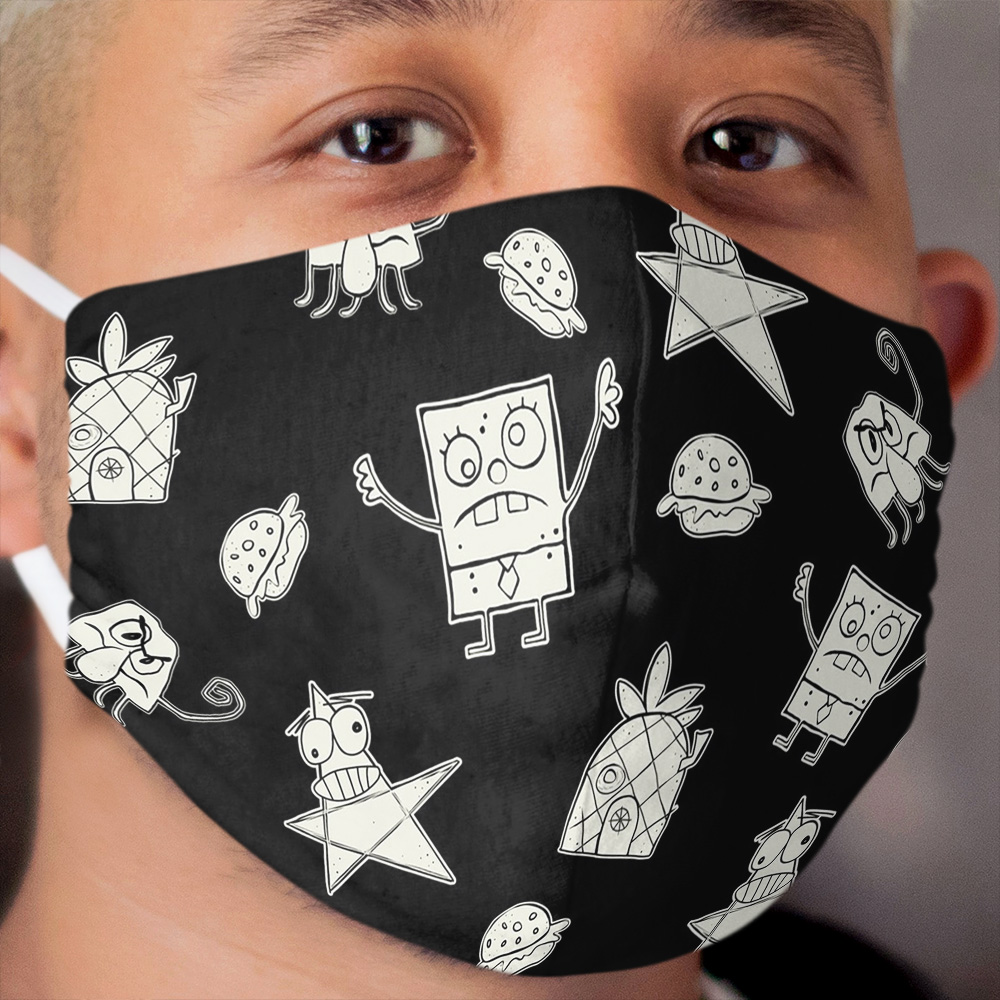 Doodle Bob Pattern Cloth Face Mask