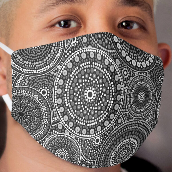 Dot Art Circles Grayscale Cloth Face Mask