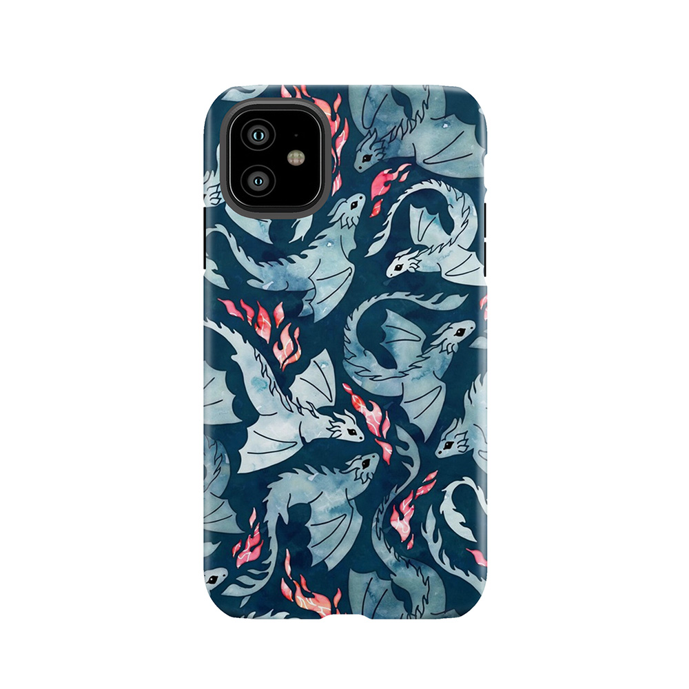 Dragon Fire Dark Blue Tough Phone Case