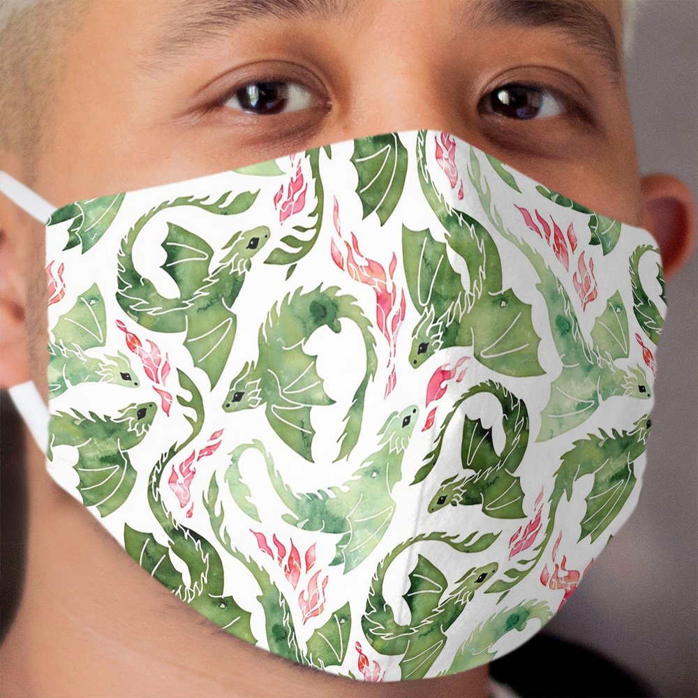 Dragon fire green Cloth Face Mask