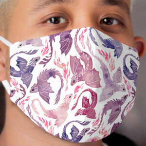 Dragon fire pink & purple Cloth Face Mask