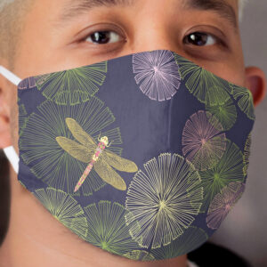 Dragonfly in a Glowing Magic Forest Cloth Face Mask