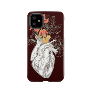 Drawing Human Heart With Flowers Tough Phone Case