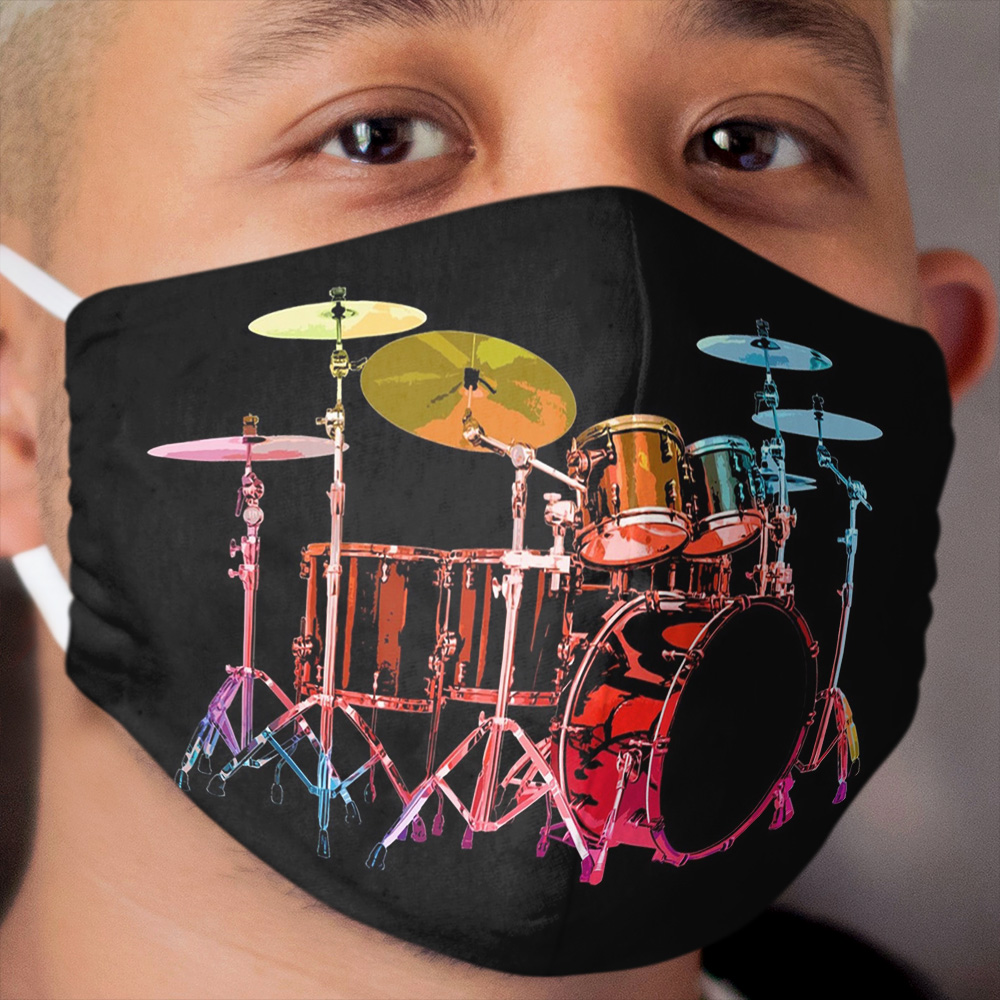 Drum Set (bold digital colors) Cloth Face Mask