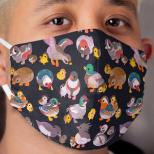 Duck and Duckling - dark Cloth Face Mask
