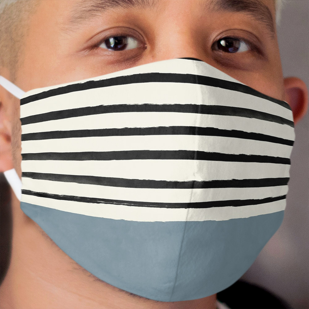Dusty Blue x Stripe Cloth Face Mask