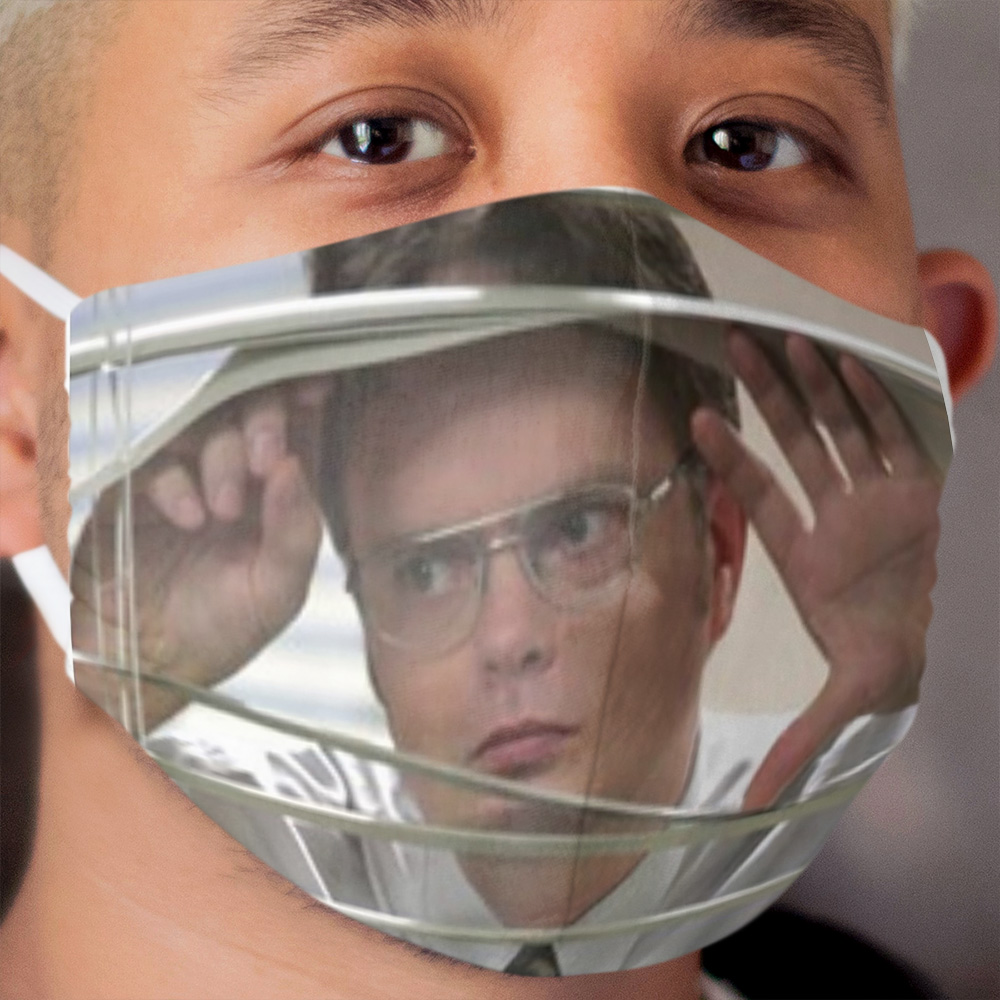 Dwight Schrute Watching Through the window Cloth Face Mask