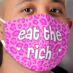eat the rich pink hearts Cloth Face Mask