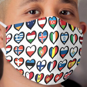 EBU Logo Eurovision Hearts European Flags On s Bags And Gadgets Cloth Face Mask