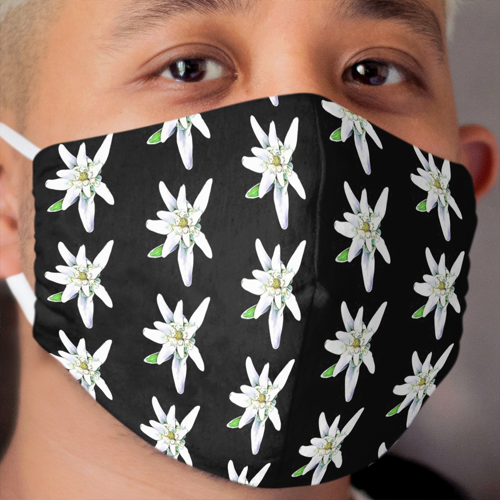 Edelweiss Alpine Flower Artistic Pattern Cloth Face Mask