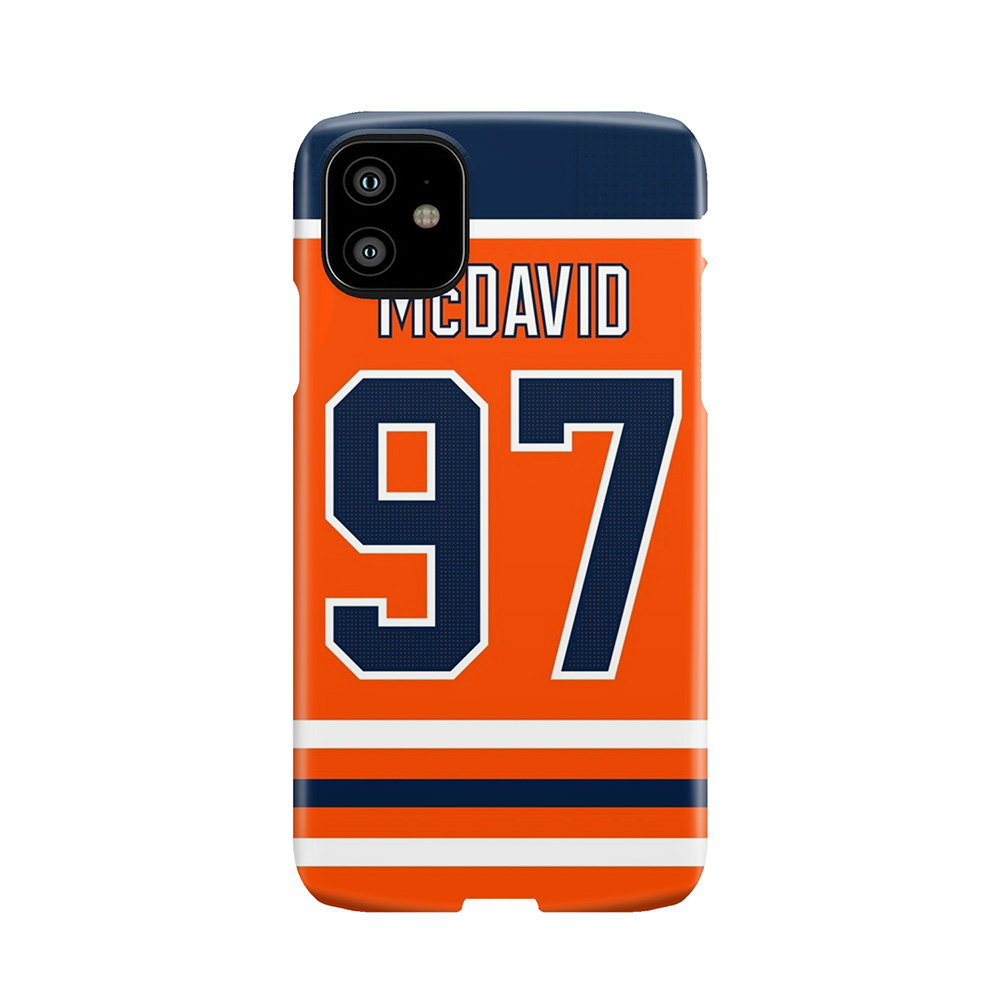 Edmonton Oilers Connor Mcdavid Home Jersey Back Phone Case - Chief T-shirt