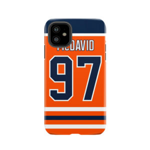 Edmonton Oilers Connor Mcdavid Home Jersey Back Tough Phone Case