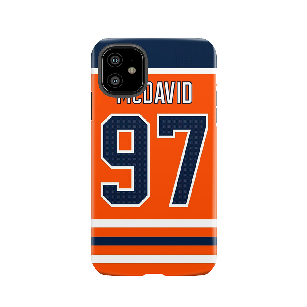 Edmonton Oilers Connor Mcdavid Home Jersey Back Tough Phone Case