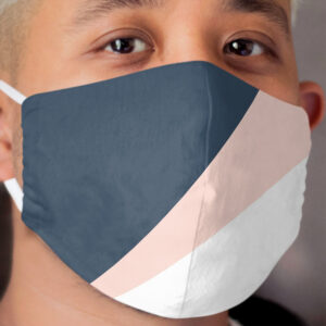 Elegant blush pink & navy blue geometric triangles Cloth Face Mask