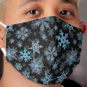 Embroidered Snowflakes on dark Cloth Face Mask