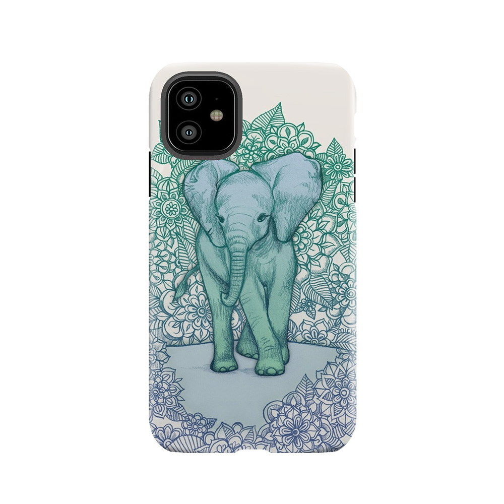 Emerald Elephant In The Lilac Evening Tough Phone Case