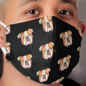 English Bulldog Colorful Abstract Art Cloth Face Mask