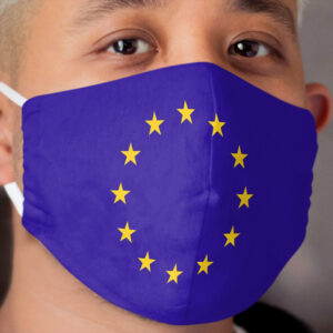 EU. European, Remainers, STARS, Flag, Euro, Flag of Europe, European Union, Flag, Brussels. Cloth Face Mask