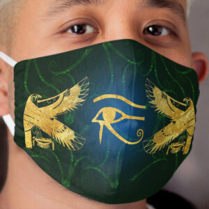 Eye of Horus Protected by Golden Falcons Cloth Face Mask