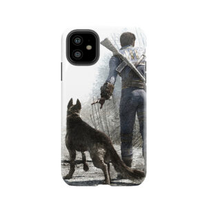 Fallout 4 Vault Dweller And Dogmeat Drawing Tough Phone Case