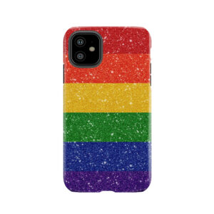 Faux Glitter Rainbow Pride Flag Tough Phone Case