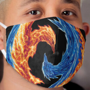 Fire and Ice - Art by Greg Hildebrandt Cloth Face Mask