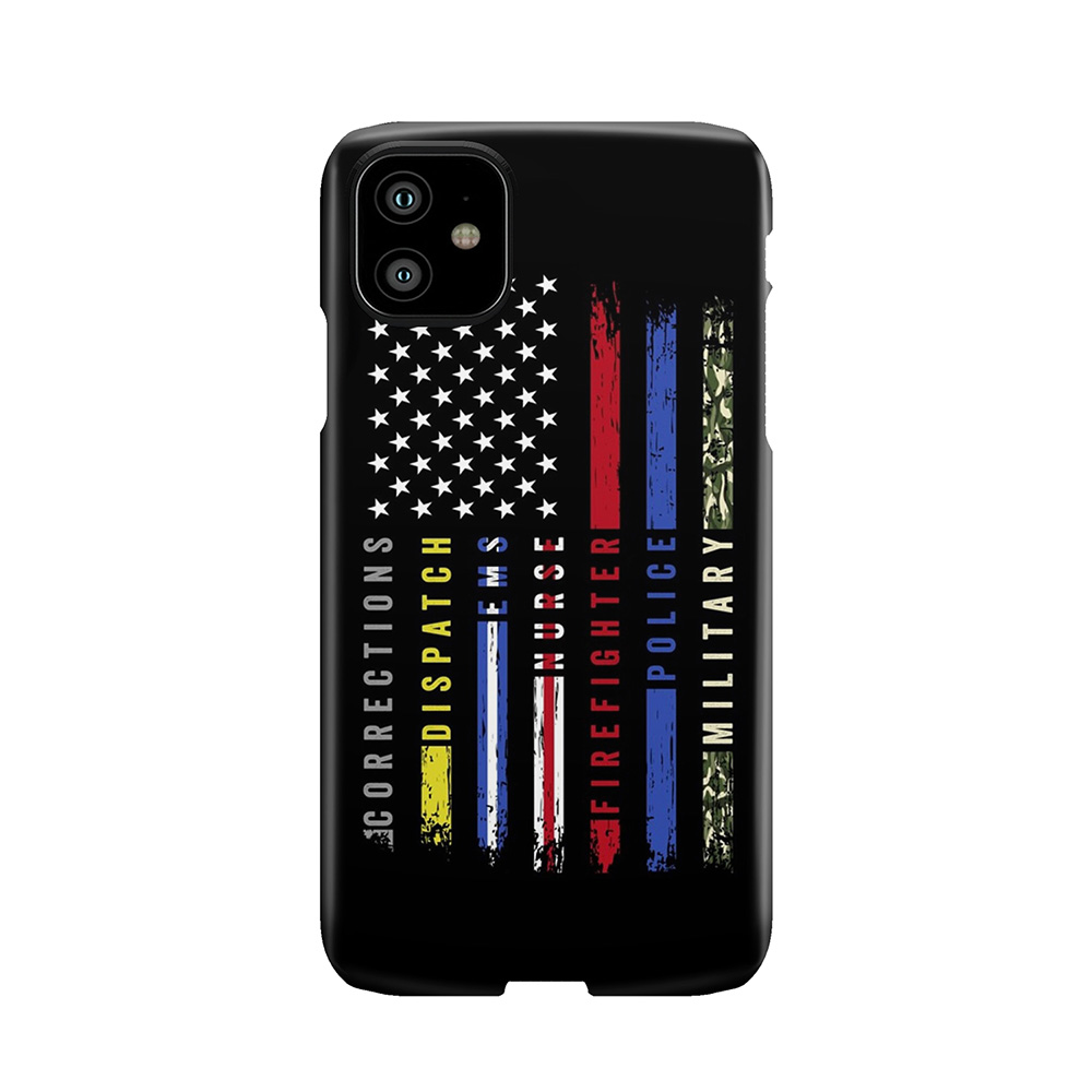 First Responders Hero Flag Usa Thin Line Salute Phone Case