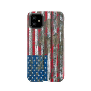 Flag Of United States On Rough Wood Boards Effect Tough Phone Case
