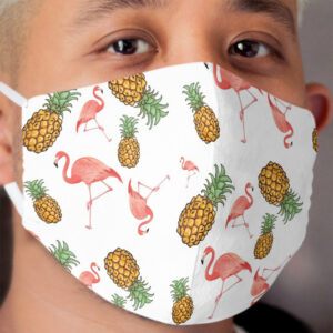 Flamingos and Pineapples Cloth Face Mask