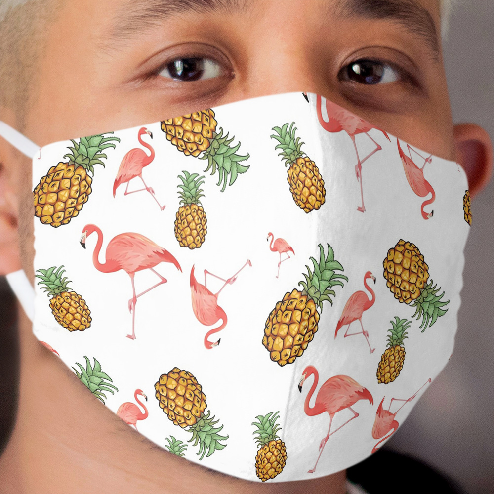 Flamingos and Pineapples Cloth Face Mask