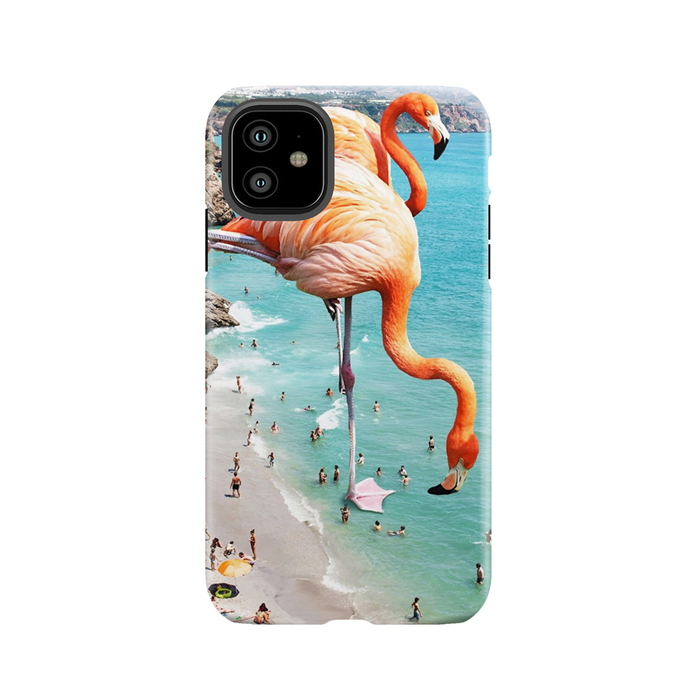 Flamingos On The Beach #Redbubble #Decor Tough Phone Case