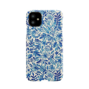 Floating Garden - A Watercolor Pattern In Blue Phone Case