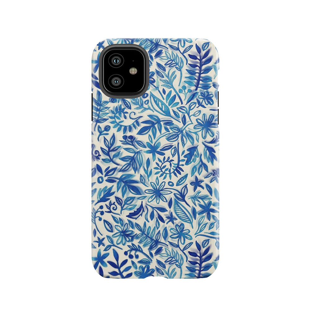 Floating Garden - A Watercolor Pattern In Blue Tough Phone Case