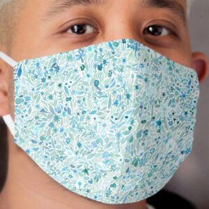 Floral Aqua Cloth Face Mask