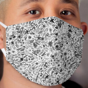 Floral Black Cloth Face Mask