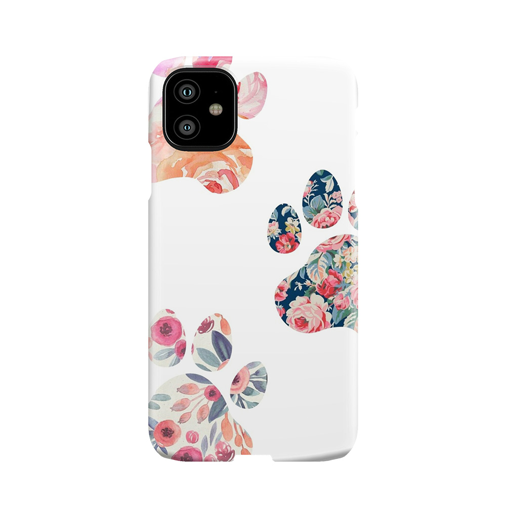 Floral Paw Print Trio Phone Case