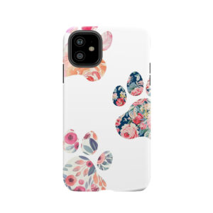 Floral Paw Print Trio Tough Phone Case
