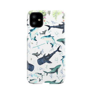 Floral Shark Pattern Phone Case