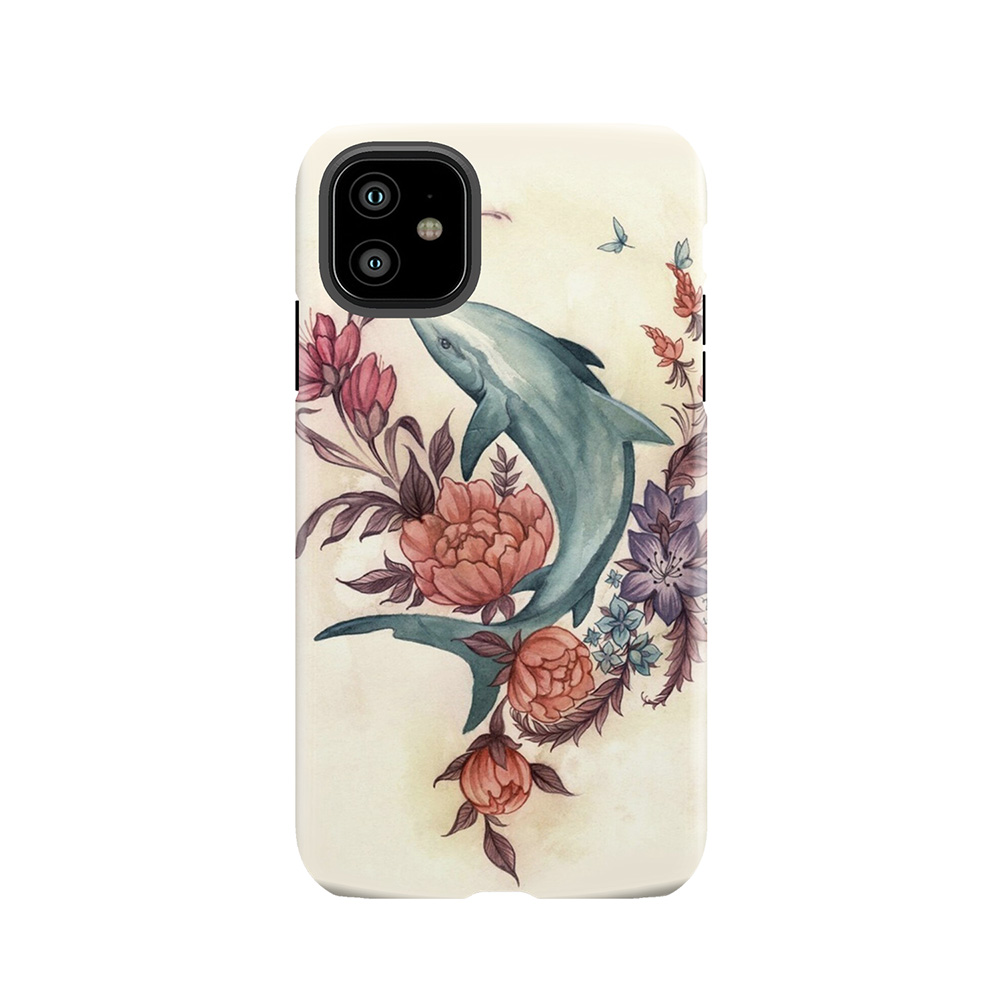 Floral Shark Tough Phone Case