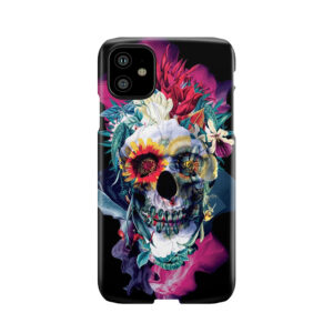 Floral Skull Blue Phone Case