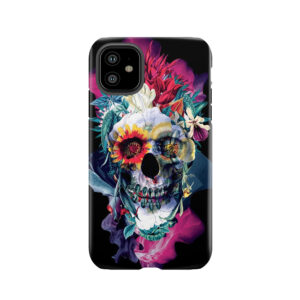 Floral Skull Blue Tough Phone Case